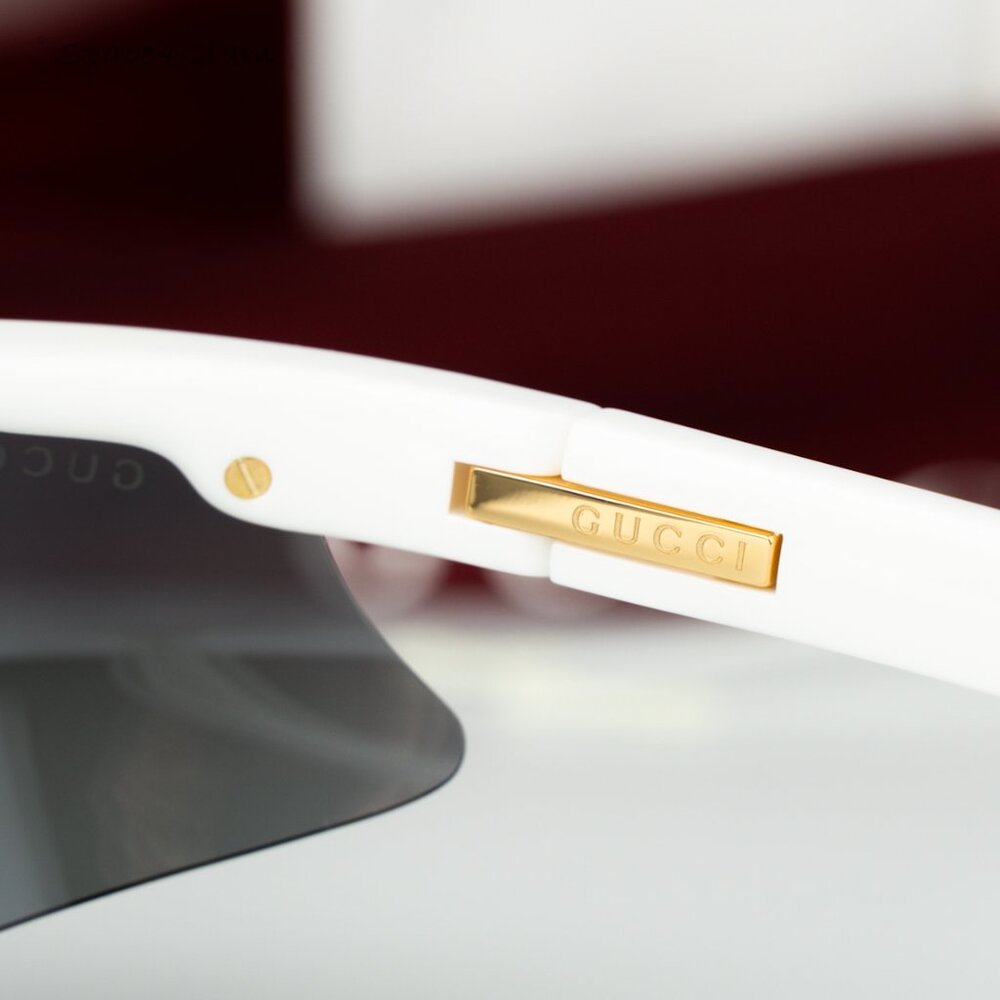 Gucci Men Sunglasses White Silver Mirror Mask GG1774S 002 BRAND NEW - Picture 9 of 12
